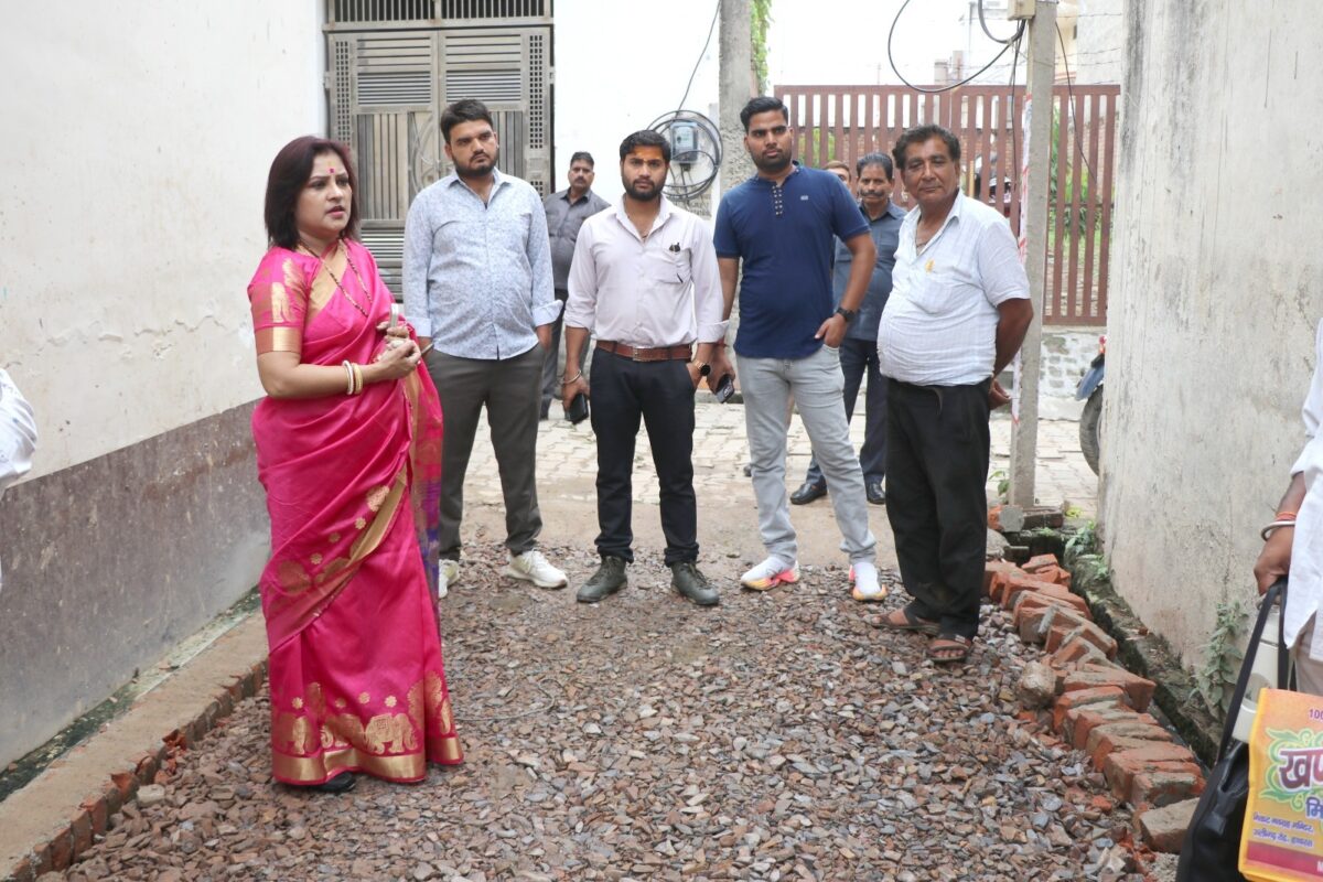 पालिका अध्यक्ष ने सीसी रोड निर्माण कार्य का हलिया जायजा