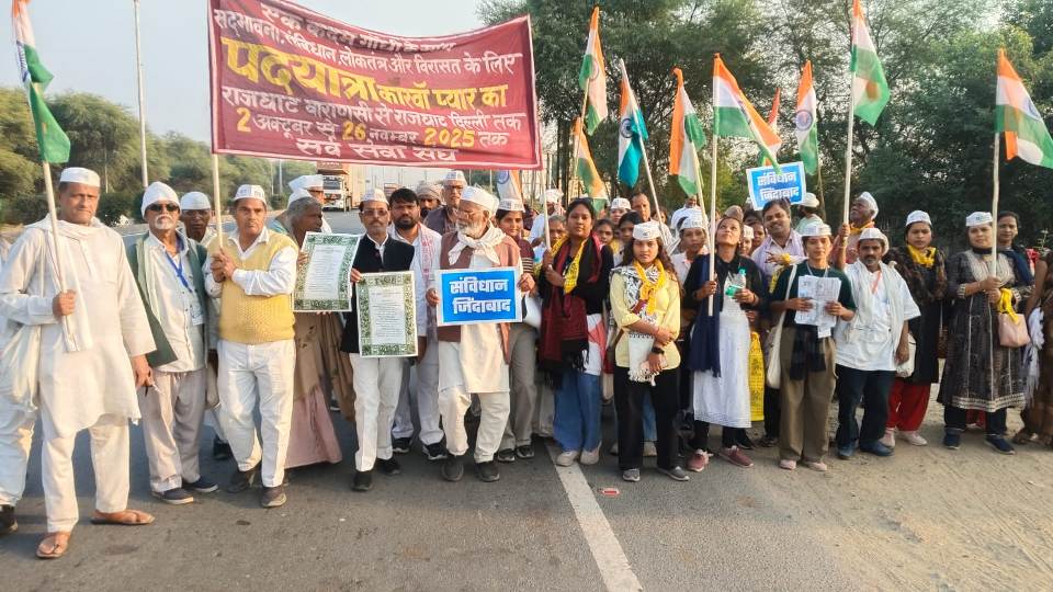 “एक कदम गांधी के साथ” यात्रा का मथुरा में भव्य स्वागत