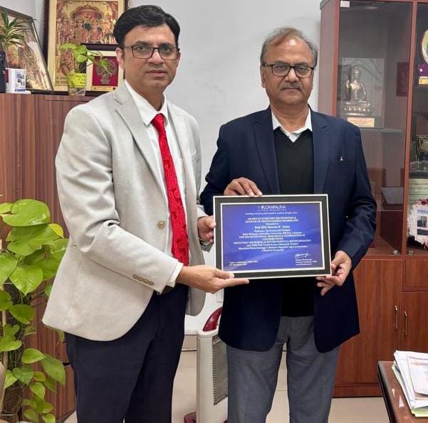 प्रो. नवीन कुमार अरोड़ा को विज्ञान एवं अनुसंधान में उत्कृष्ट योगदान के लिए मिला सम्मान
