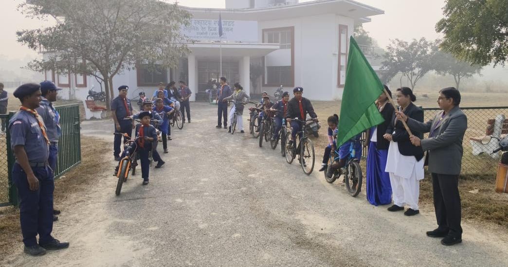 आरेडिका में भारत स्काउट एवं गाइड द्वारा साइकिल हाइक का आयोजन