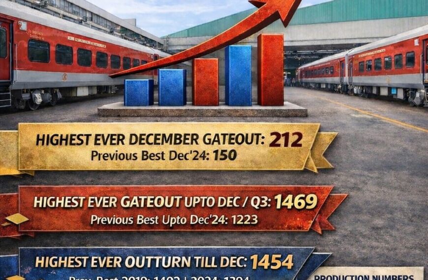 आरेडिका रायबरेली ने दिसंबर 2025 में 212 कोच गेटआउट कर बनाया नया रिकॉर्ड