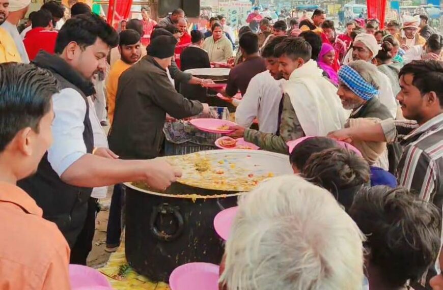 अयोध्या राम मंदिर प्राण प्रतिष्ठा की तीसरी वर्षगांठ पर ऊंचाहार में विशाल भंडारे का आयोजन