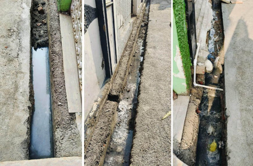 महोली रोड पर सीडीएस नगर में सड़क निर्माण में भ्रष्टाचार