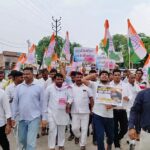 महंगाई और पेपर लीक के विरोध में कांग्रेस का प्रदर्शन